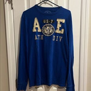 AE Blue Long Sleeve Graphic Tee